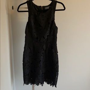Astr black appliqué dress